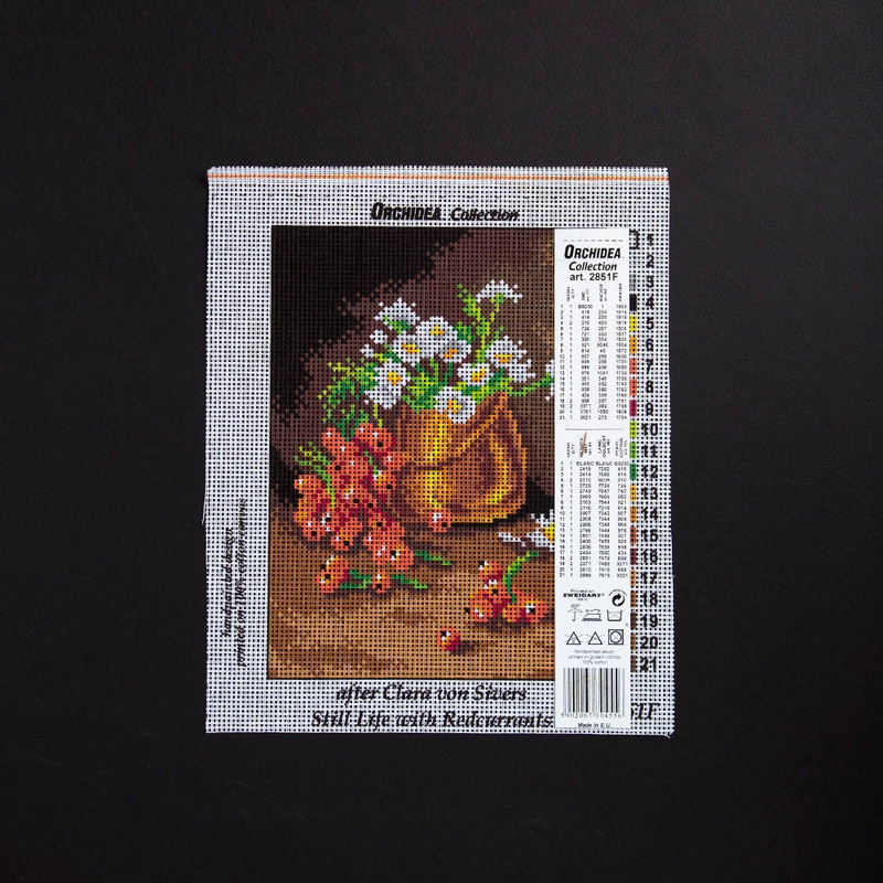Orchidea 18x24cm Printed Gobelin, Clara Von Sivers – Still Life Red Currants and Daisies – 2851F