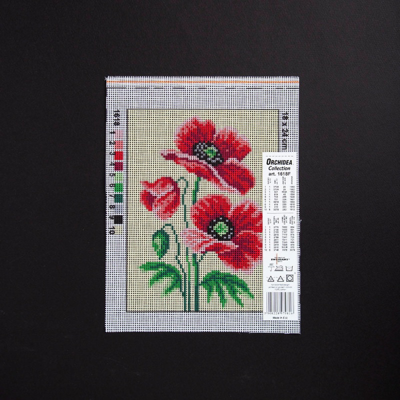 Orchidea 18x24cm Printed Gobelin, Poppies – 1618F
