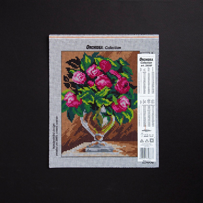Orchidea 18x24cm Printed Gobelin, Roses in a Glass Vase – 2908F