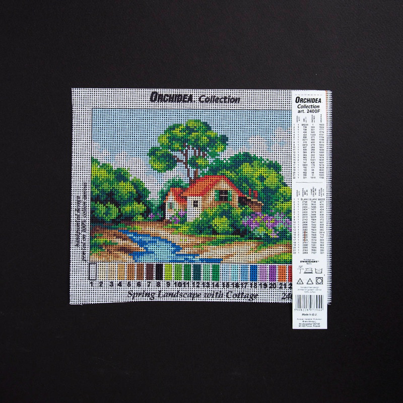 Orchidea 18x24cm Printed Gobelin, Spring Landscape with Cottage – 2400F