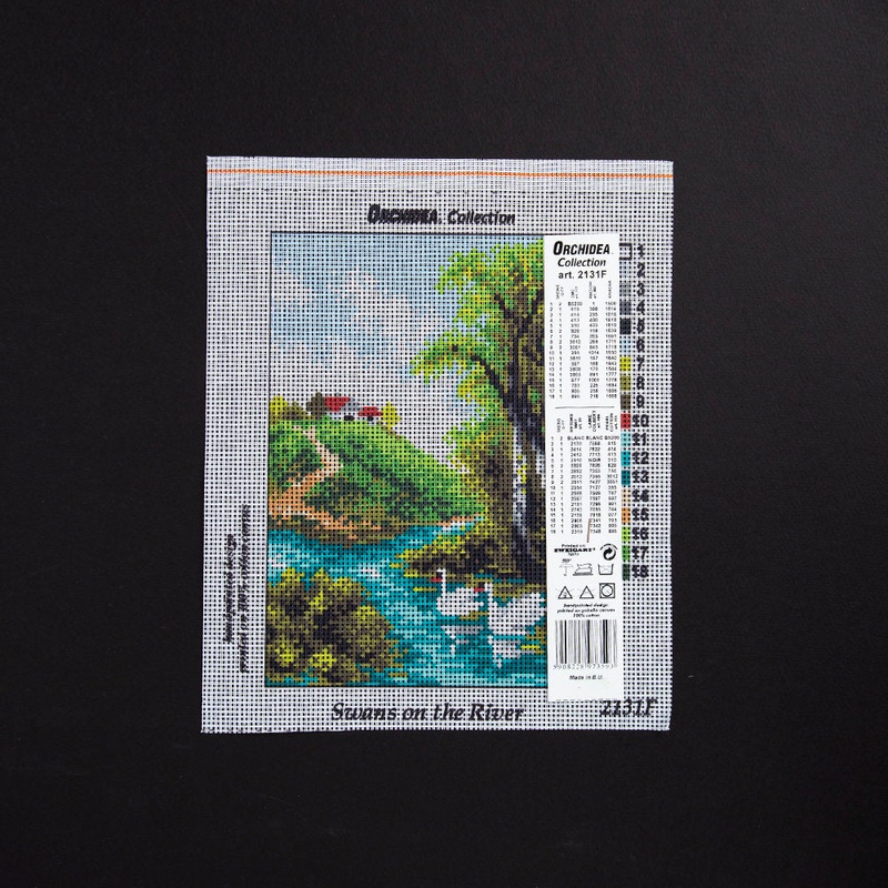 Orchidea 18x24cm Printed Gobelin, Swans on the River – 2131F