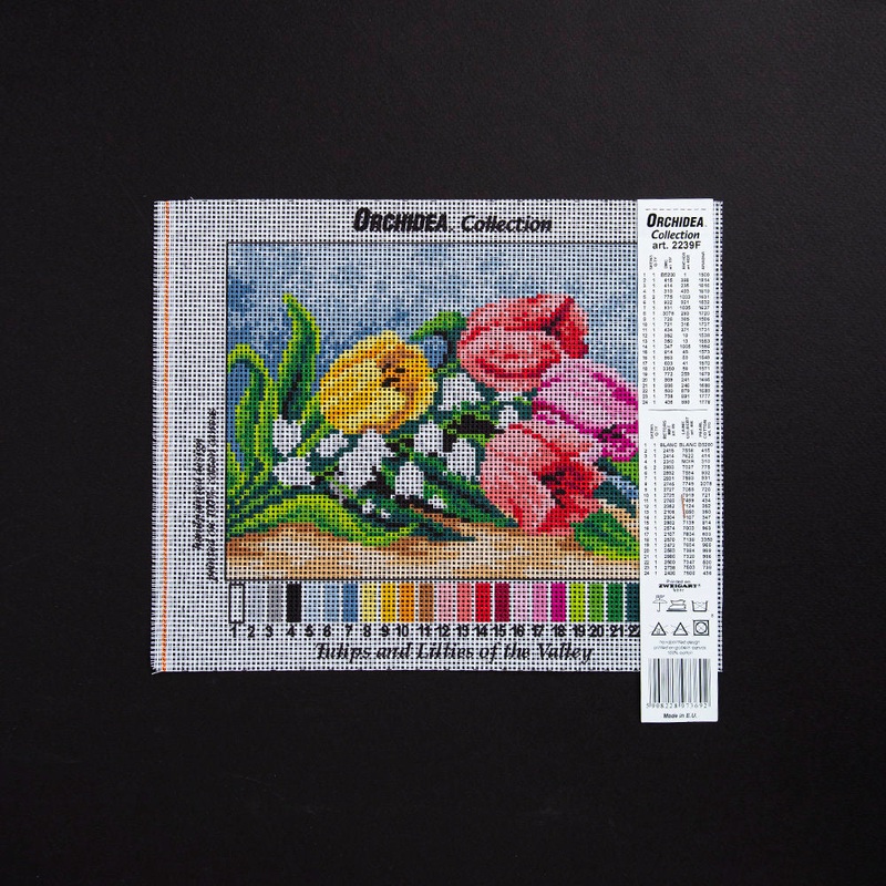 Orchidea 18x24cm Printed Gobelin, Tulips and Lillies on the Valley – 2239F