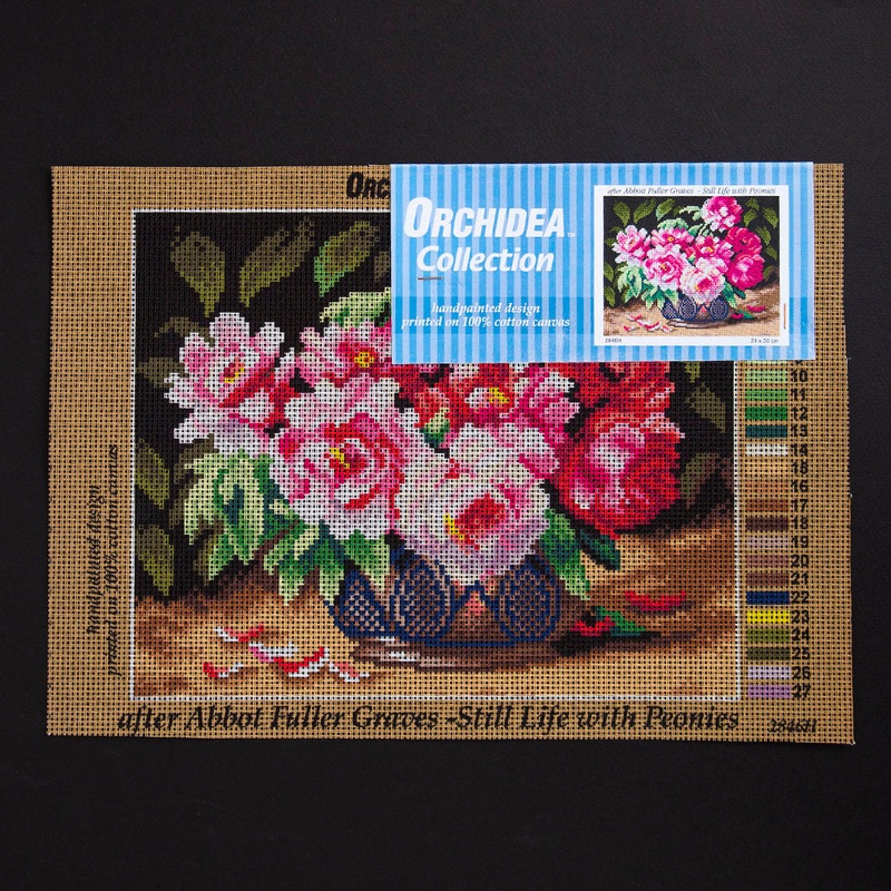 Orchidea 24x30cm Printed Gobelin, Abbott Fuller Graves – Still Life with Peonies – 2846H