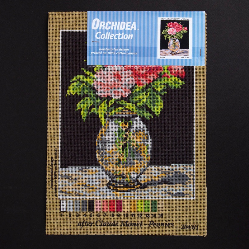 Orchidea 24x30cm Printed Gobelin, Claude Monet – Peonies – 2043H