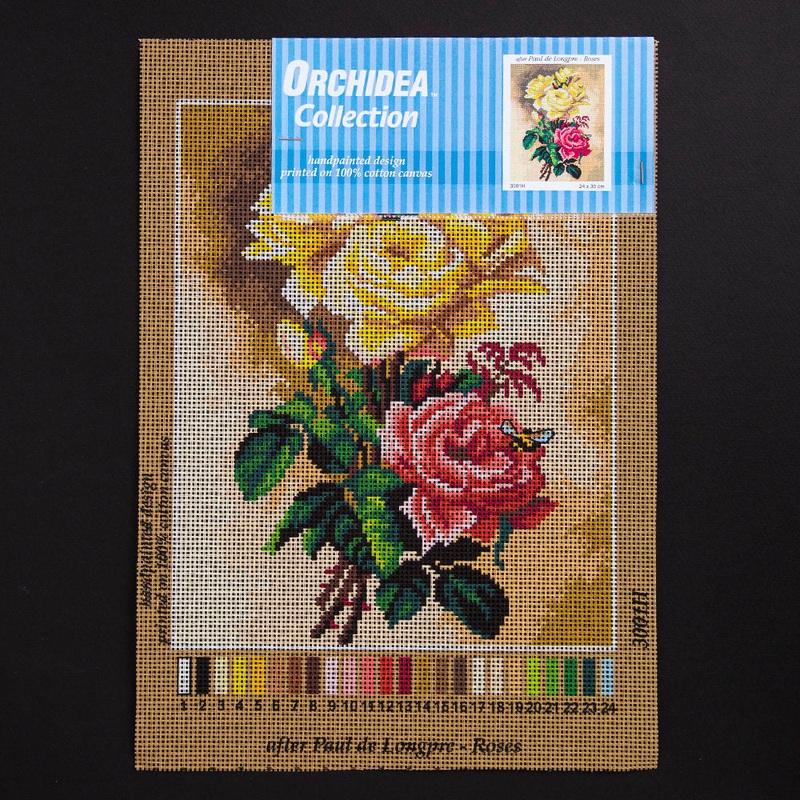 Orchidea 24x30cm Printed Gobelin, Paul de Longpre – Roses – 3001H