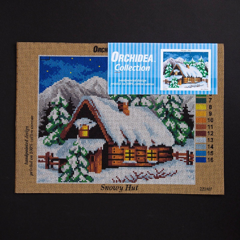 Orchidea 24x30cm Printed Gobelin, Snowy Hut – 2218H