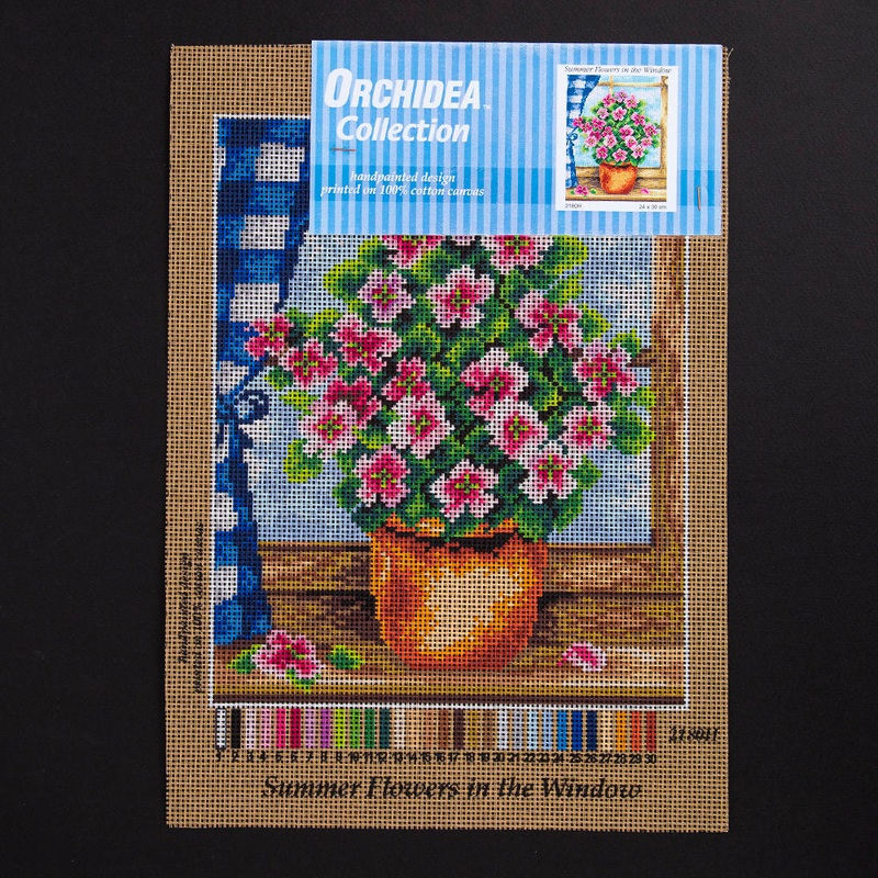 Orchidea 24x30cm Printed Gobelin, Summer Flowers in the Window – 2180H