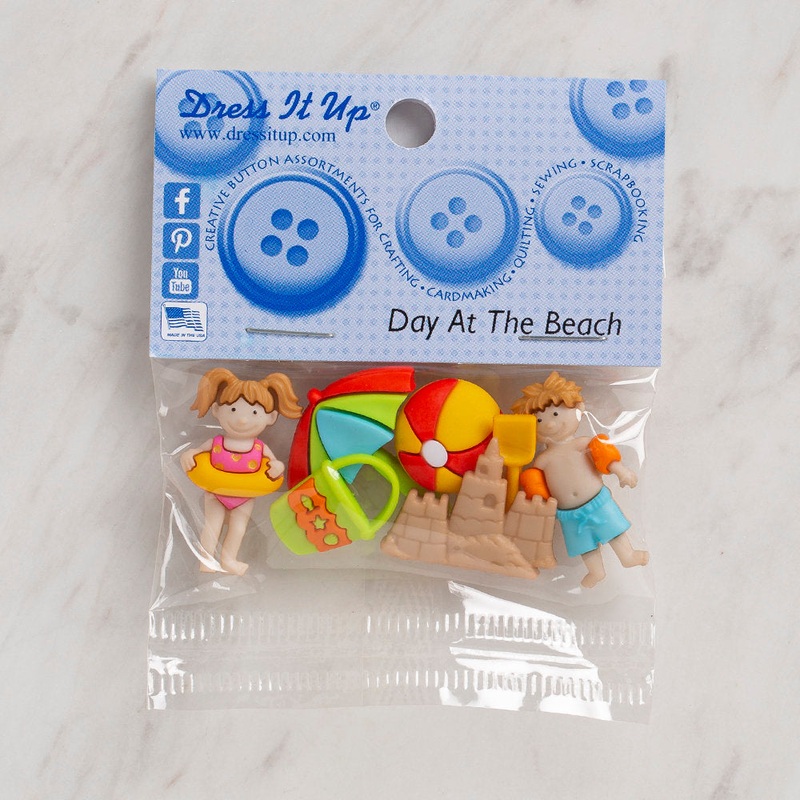 Dress It Up Creative Button Assortment, Day at the Beach – 7674