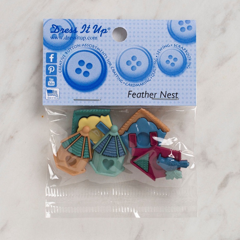 Dress It Up Creative Button Assortment, Feather Nest – 7695