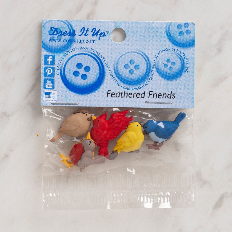 Dress It Up Creative Button Assortment, Feathered Friends – 6956