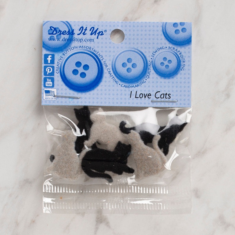 Dress It Up Creative Button Assortment, I Love Cats – 9351