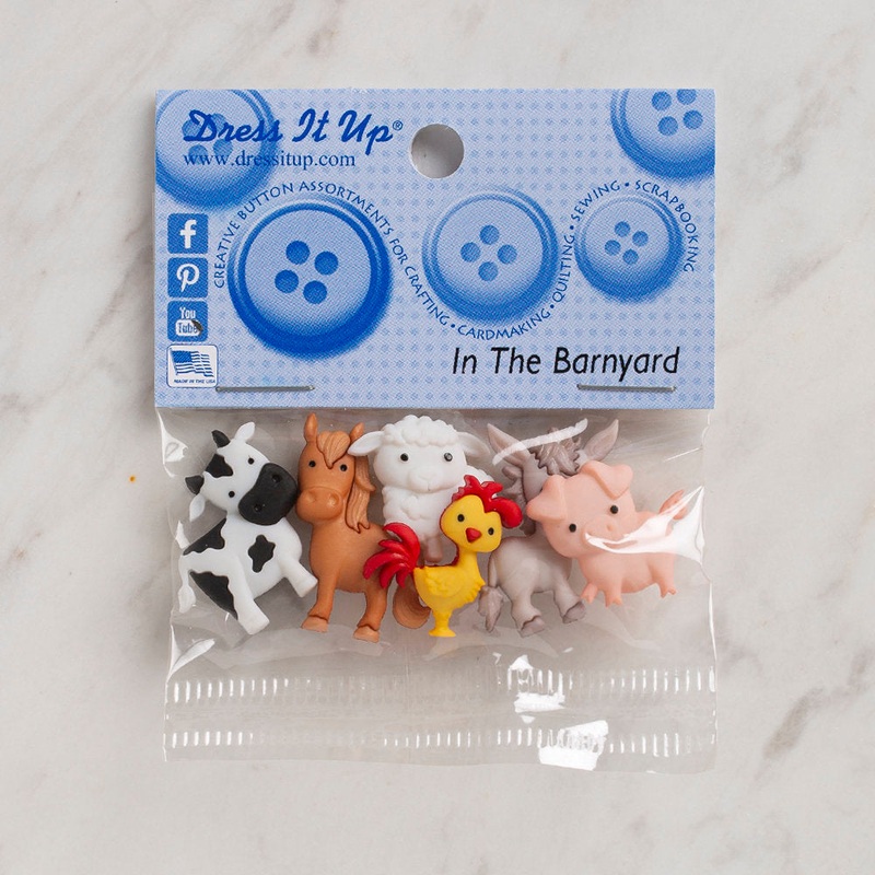 Dress It Up Creative Button Assortment, In the Barnyard – 10418
