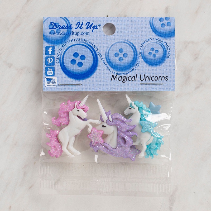 Dress It Up Creative Button Assortment, Magical Unicorns – 9357