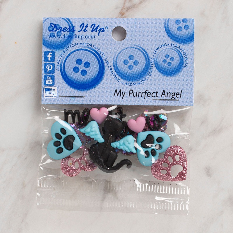 Dress It Up Creative Button Assortment, My Purrfect Angel – 9350