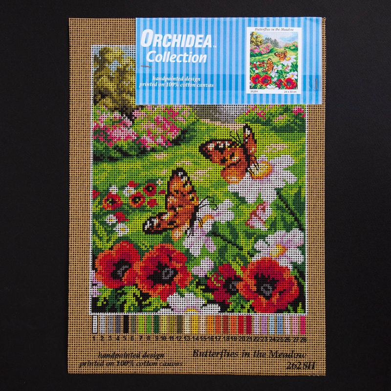 Orchidea 24x30cm Printed Gobelin, Butterfies in the Meadow – 2628H