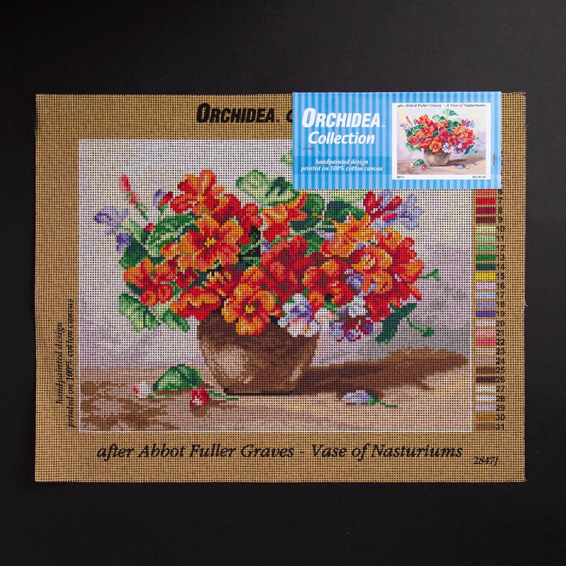 Orchidea 30x40cm Printed Gobelin, Abbott Fuller Graves – A vase of Nasturtiums – 2847J