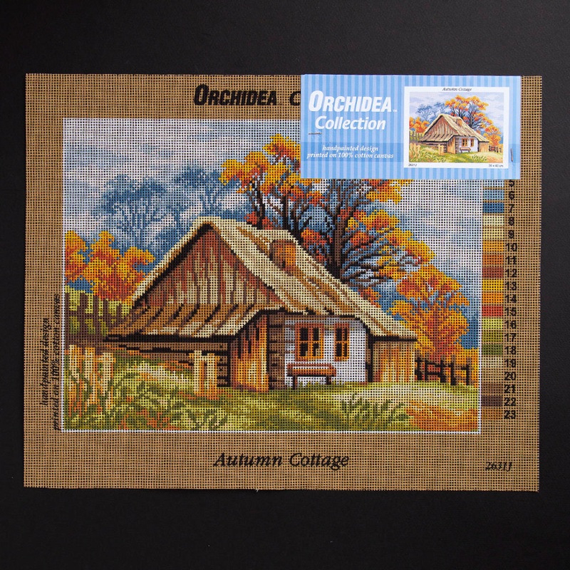 Orchidea 30x40cm Printed Gobelin, Autumn Cottage – 2631J