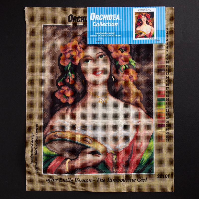Orchidea 30x40cm Printed Gobelin, Emile Vernon – The Tamborine Girl – 2610J