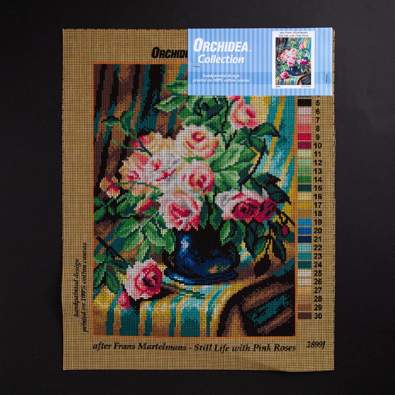 Orchidea 30x40cm Printed Gobelin, Frans Mortelmans – Still Life with Pink Roses – 2899J