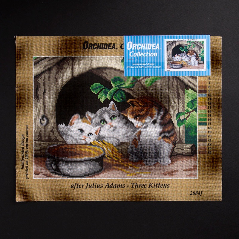 Orchidea 30x40cm Printed Gobelin, Julius Adam – Three Kittens – 2884J