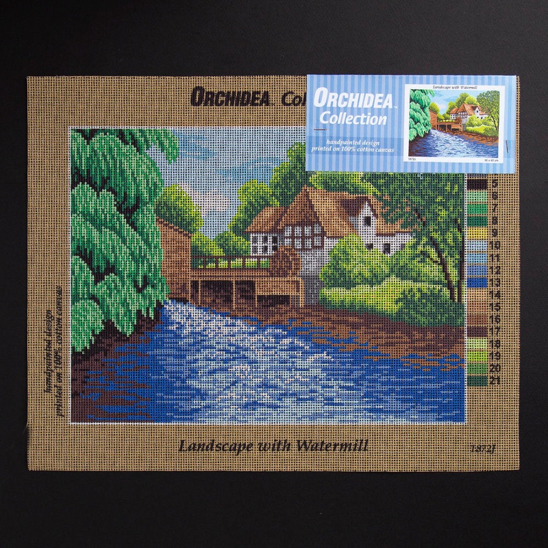 Orchidea 30x40cm Printed Gobelin, Landscape with Watermill – 1872J