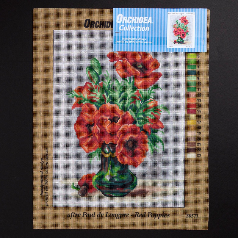 Orchidea 30x40cm Printed Gobelin, Paul de Longpre – Red Poppies – 3057J