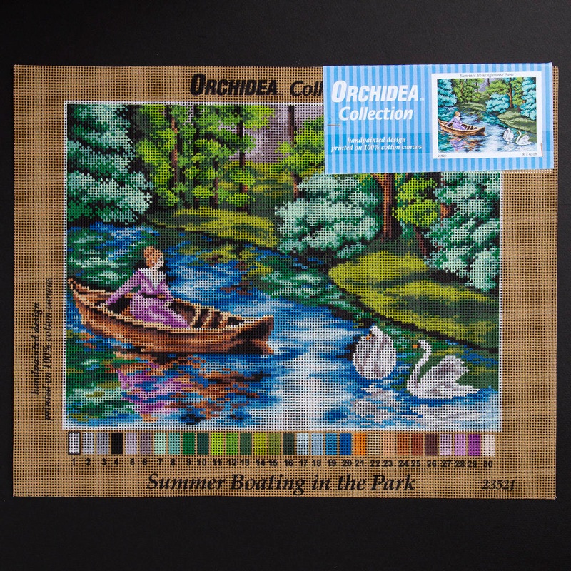 Orchidea 30x40cm Printed Gobelin, Summer Boating in the Park – 2352J