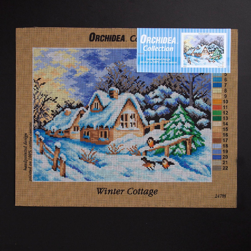 Orchidea 30x40cm Printed Gobelin, Winter Cottage – 2470J