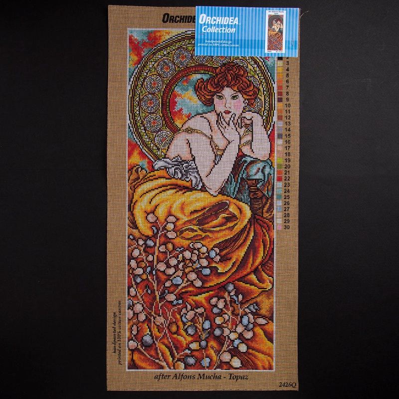 Orchidea 30x70cm Printed Gobelin, Alphonse Mucha – Topaz – 2426Q