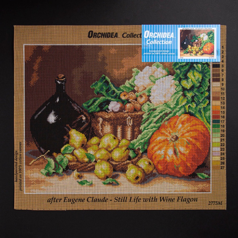 Orchidea 40x50cm Printed Gobelin, Eugene Claude – Still Life with a Wine Flagon – 2775M