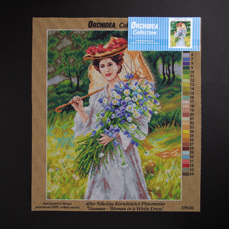 Orchidea 40x50cm Printed Gobelin, Mykola Pymonenko – Summer – Woman in a White Dress – 2592M