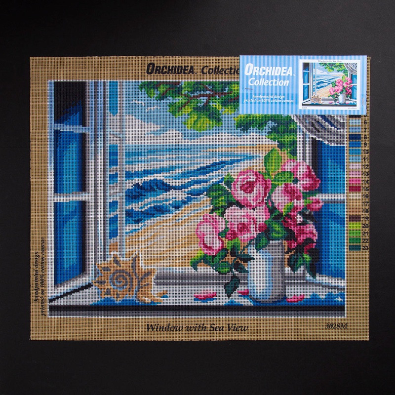 Orchidea 40x50cm Printed Gobelin, Window with Sea View – 3028M