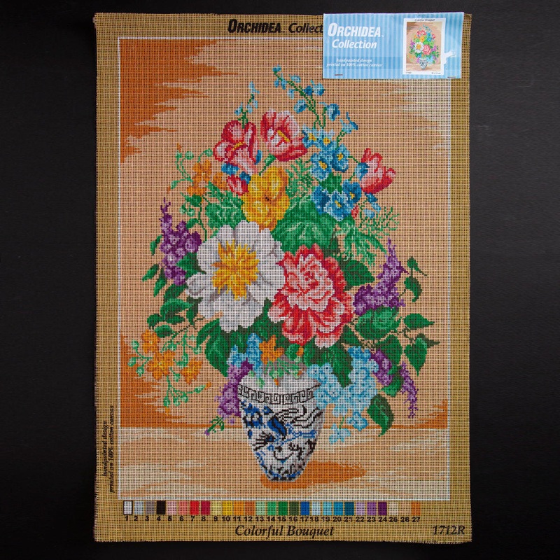 Orchidea 50x70cm Printed Gobelin, Colorful Bouquet – 1712R