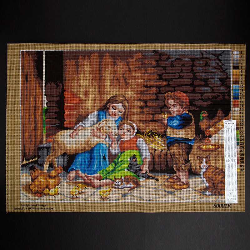 Orchidea 50x70cm Printed Gobelin, Kids and a Sheep – 80001R