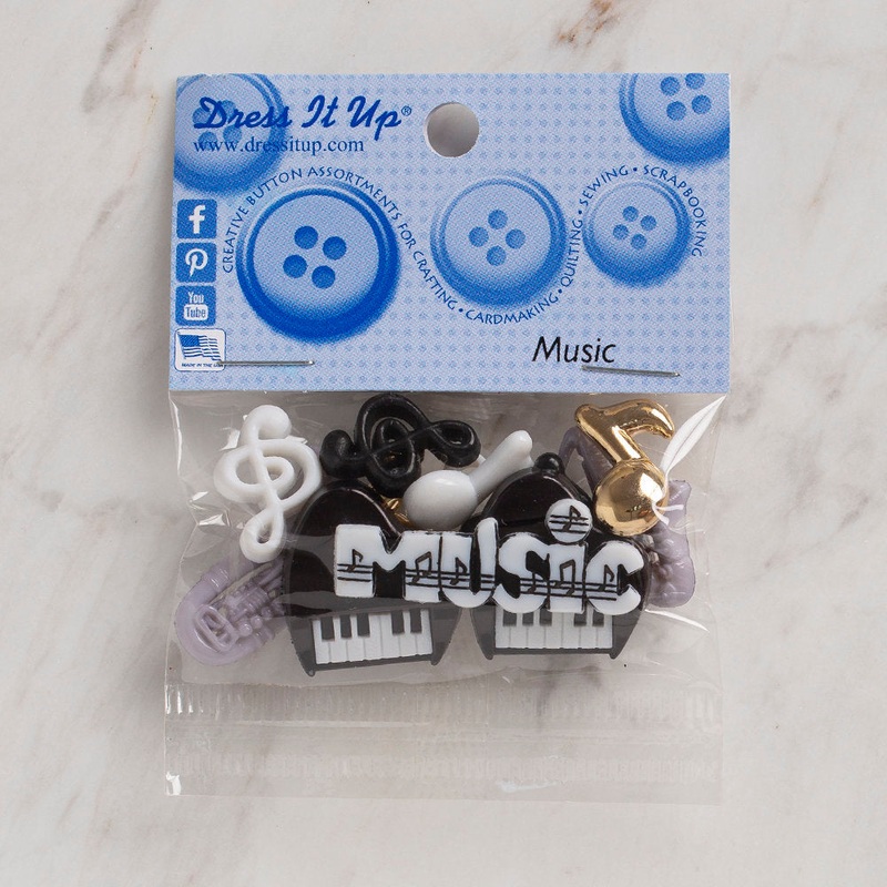 Dress It Up Creative Button Assortment, Music – 340