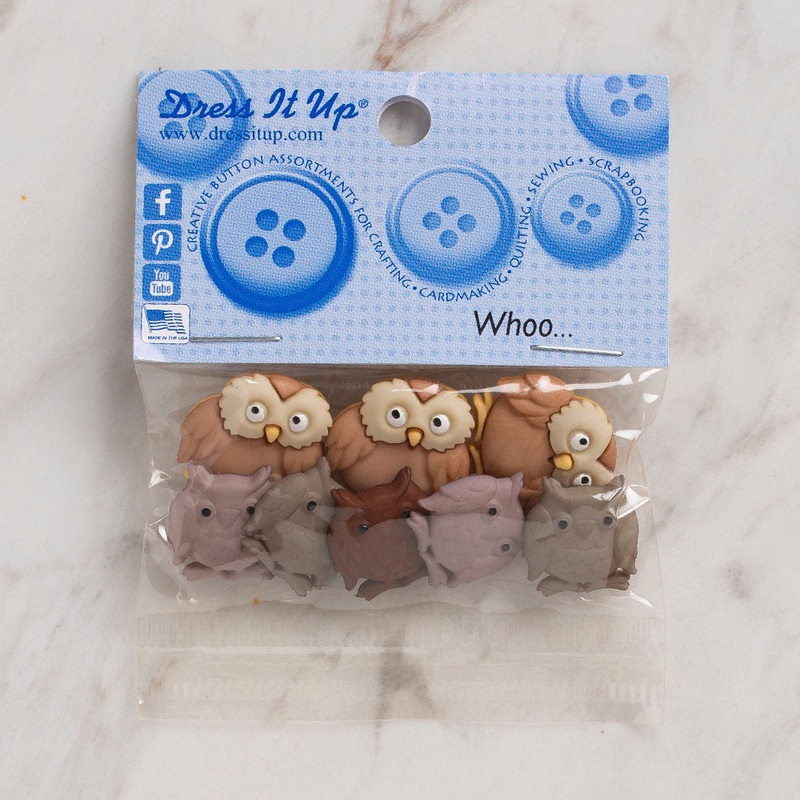 Dress It Up Creative Button Assortment, Whoo – 5817
