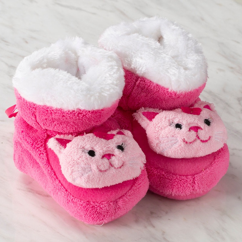 Loren Baby Booties, Pink Cat – Large