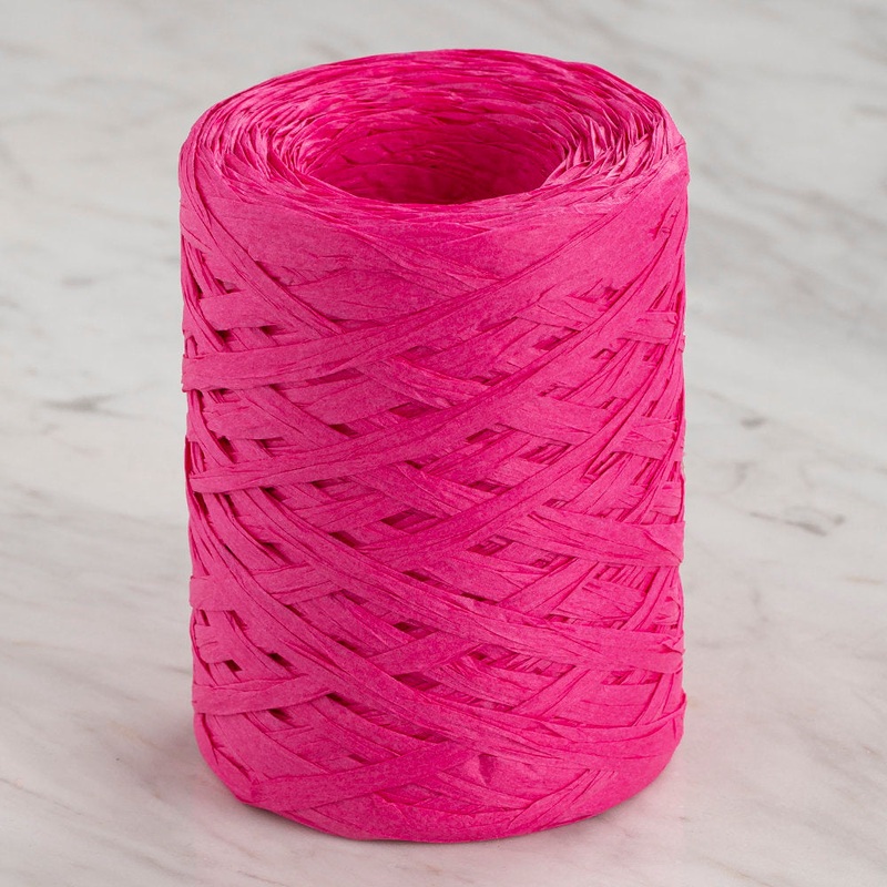 Loren Natural Raffia Paper Yarn, Fuchsia – 35