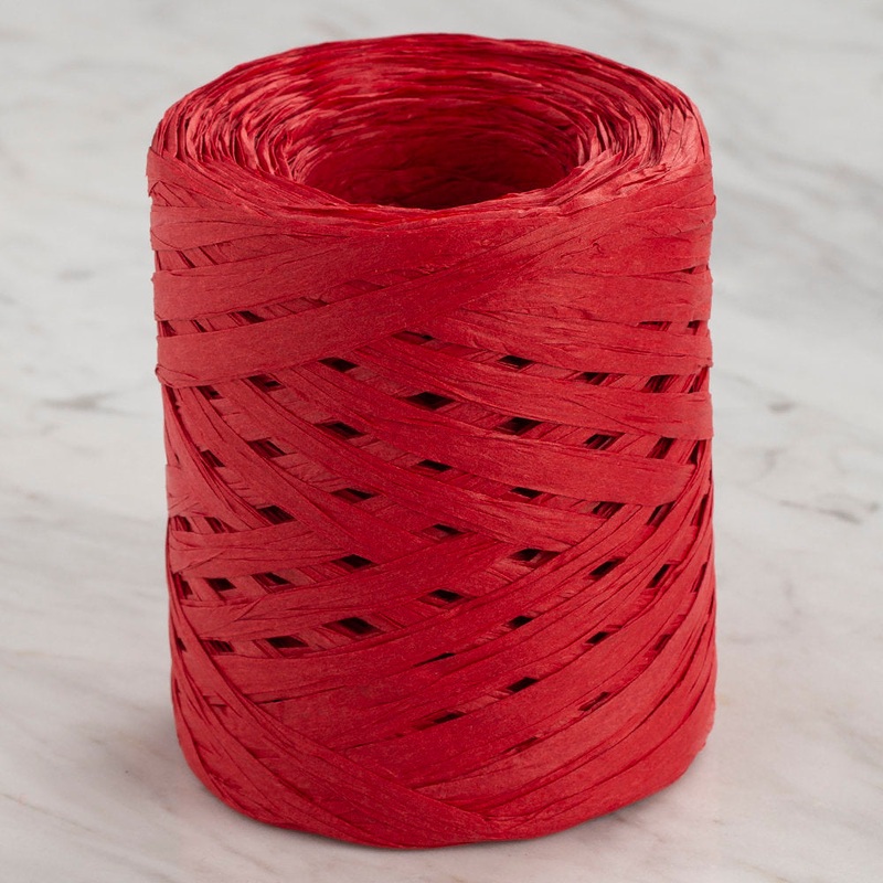 Loren Natural Raffia Paper Yarn, Red – 16