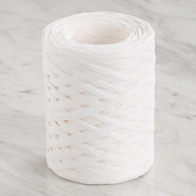 Loren Natural Raffia Paper Yarn, White – 1