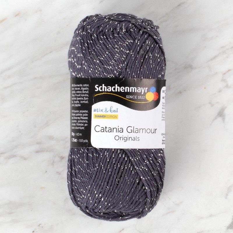 Schachenmayr Catania Glamour 50g Sparkly Yarn, Black – 00198