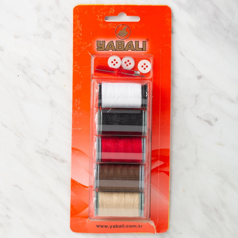 Yabal 5 Pack 100 m Polyester Sewing Thread Kit