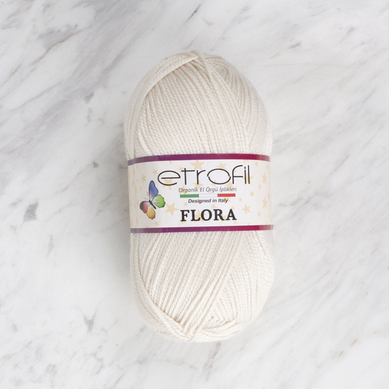 Etrofil Flora Knitting Yarn, Cream – 70148
