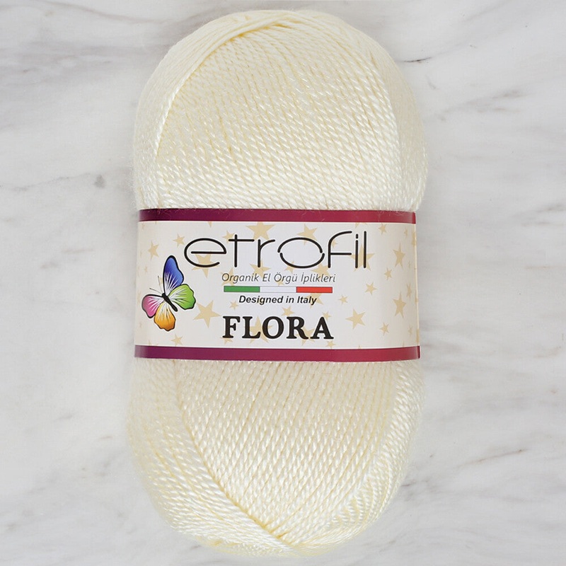 Etrofil Flora Knitting Yarn, Cream – 70299