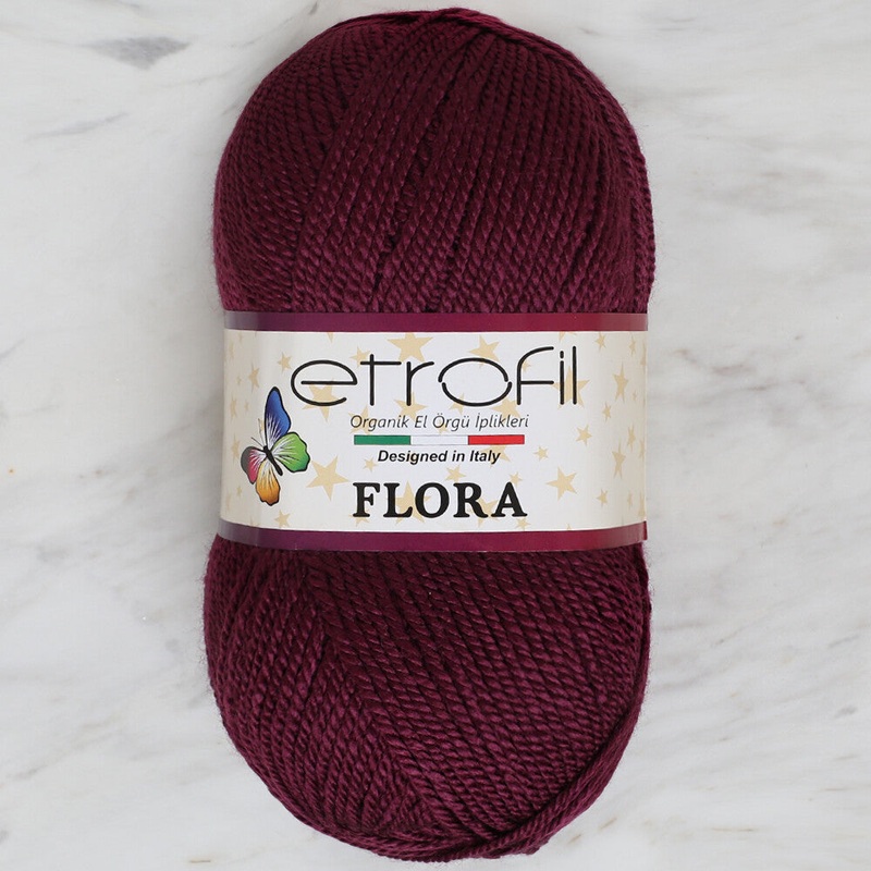 Etrofil Flora Knitting Yarn, Eggplant Purple – 70661