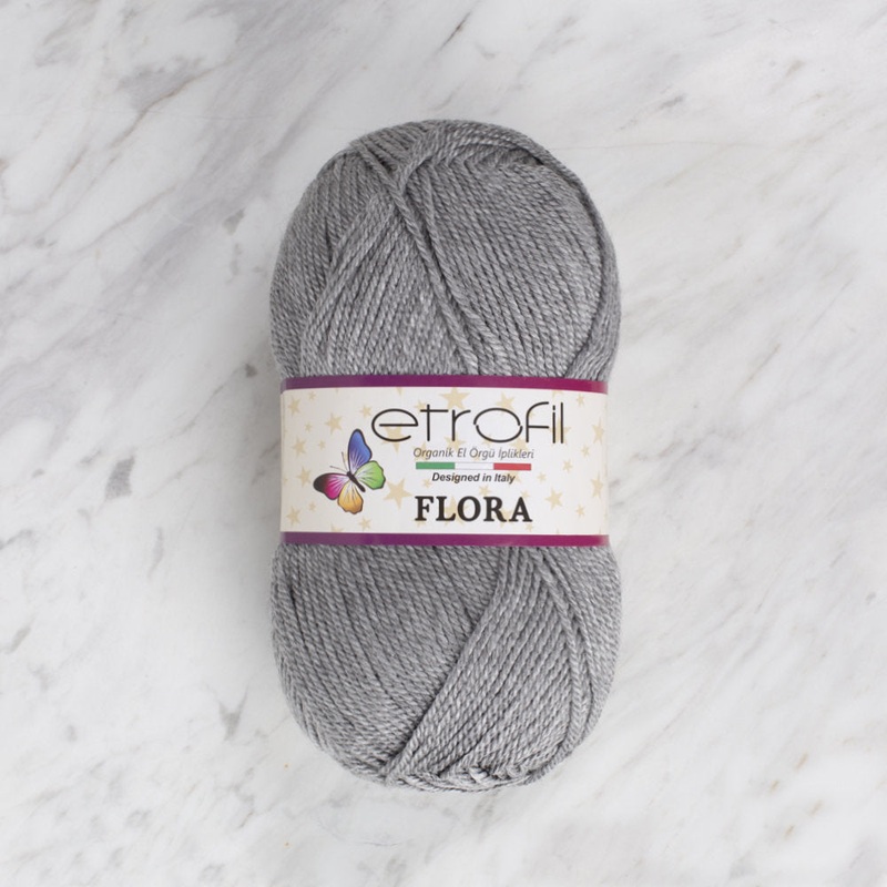 Etrofil Flora Knitting Yarn, Grey – 70967