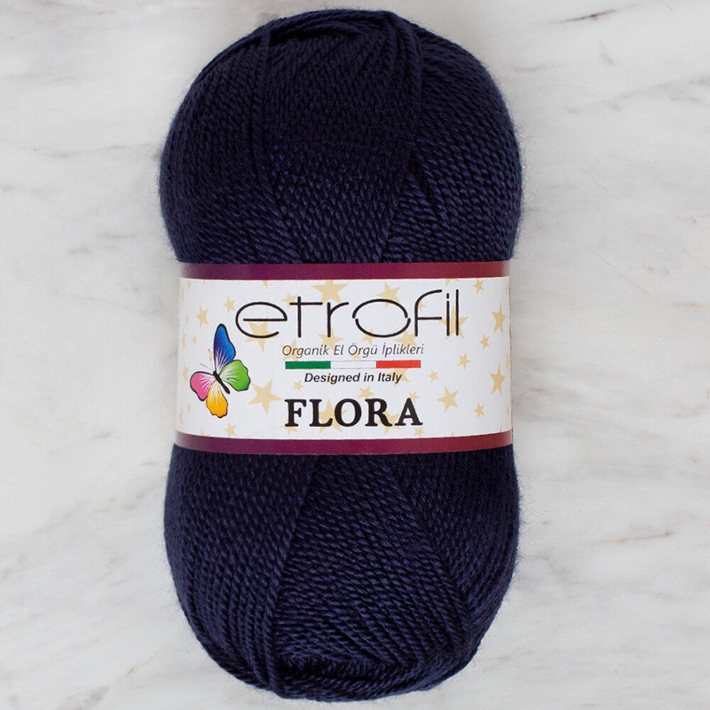 Etrofil Flora Knitting Yarn, Navy – 75024