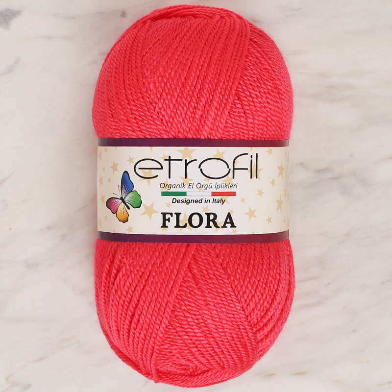 Etrofil Flora Knitting Yarn, Vermilion – 73030
