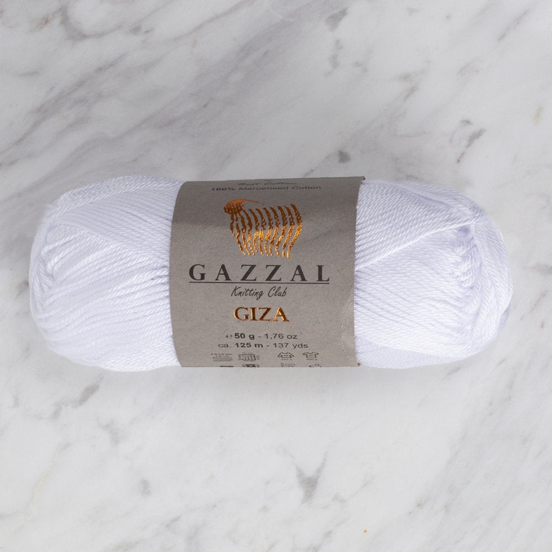 Gazzal Giza Yarn, White – 2450