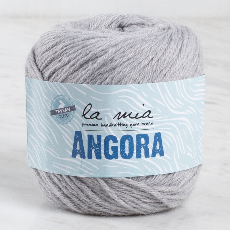 La Mia Angora 50gr Hand Knitting Yarn, Grey – L047